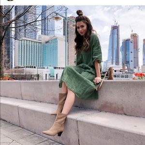 Zara green linen dress